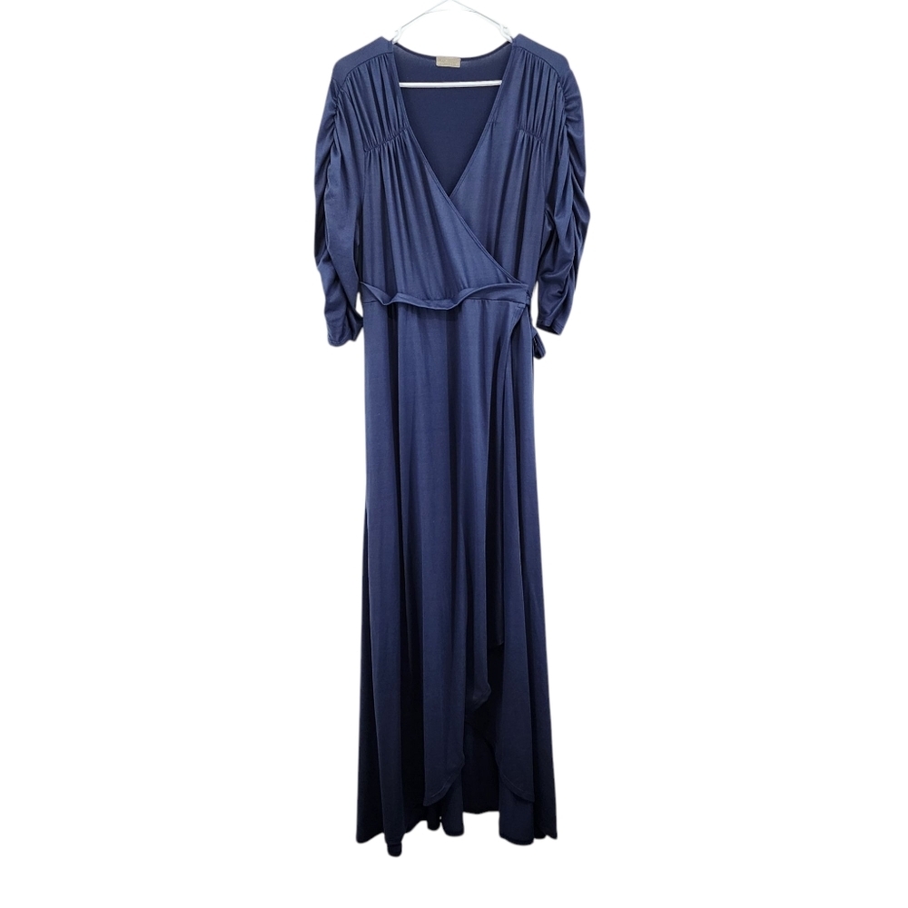 Kiyonna Women's Poly Stretch Wrap-Style Maxi Dress - 1X